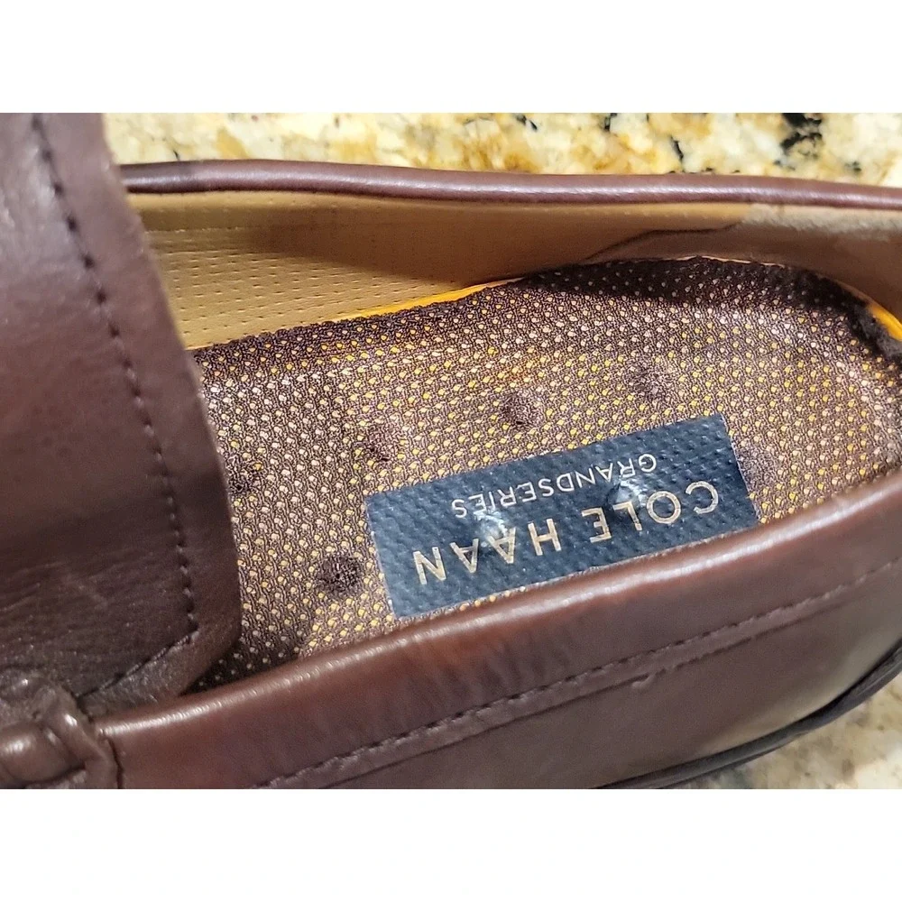 COLE HAAN Grand.OS  Soft Brown Leather Driving Slip On Loafer Mens 11.5 M.  Mint